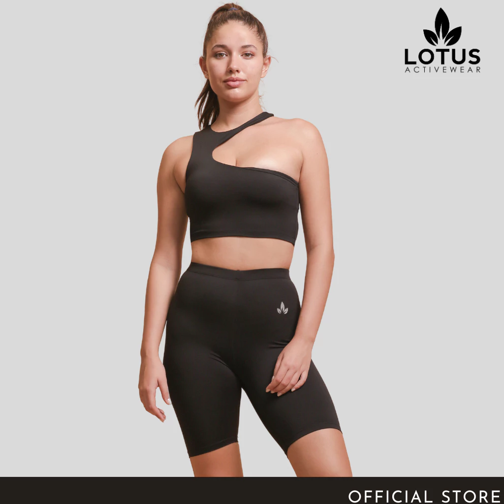 50% OFF Lotus Activewear Dani Halter Neck Sports Bra and Biker Shorts Set
