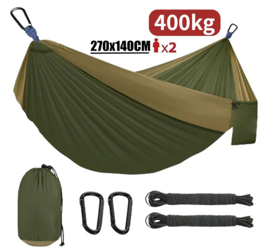 48% OFF Hammock With Rope Camping Hiking Hammock Duyan Double Outdoor Foldable Hammock Travel Hammock