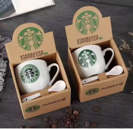 46% OFF SALE!! Starbuck Coffee Mug with Spoon starbucks mug Ceramic Coffee Mug Home Mug Cup Coffee Milk Cup with Box