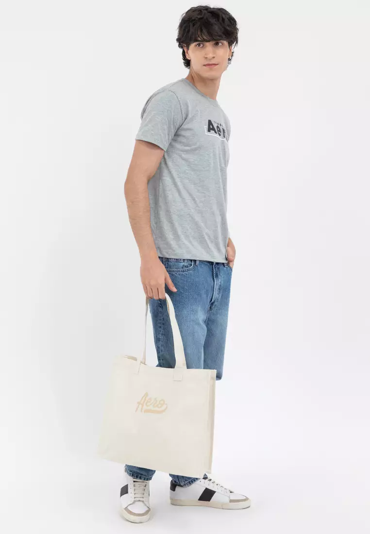 50% OFF Aeropostale Men's Script Logo Tote Bag Cream