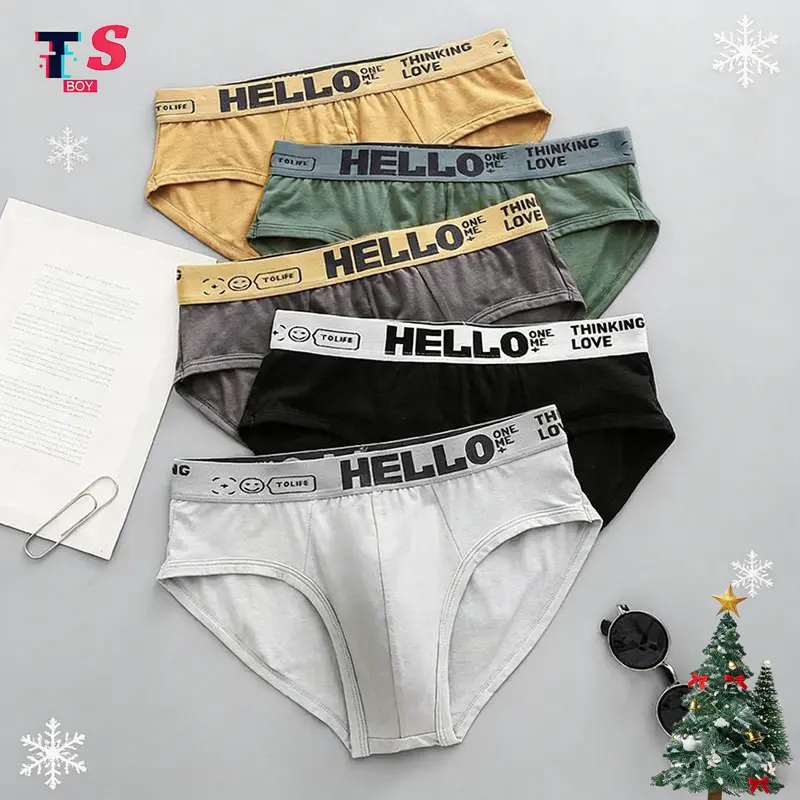 31% OFF 3/5 Pcs Fashion men's underwear men's briefs breathable cotton lining antibacterial comfortable soft