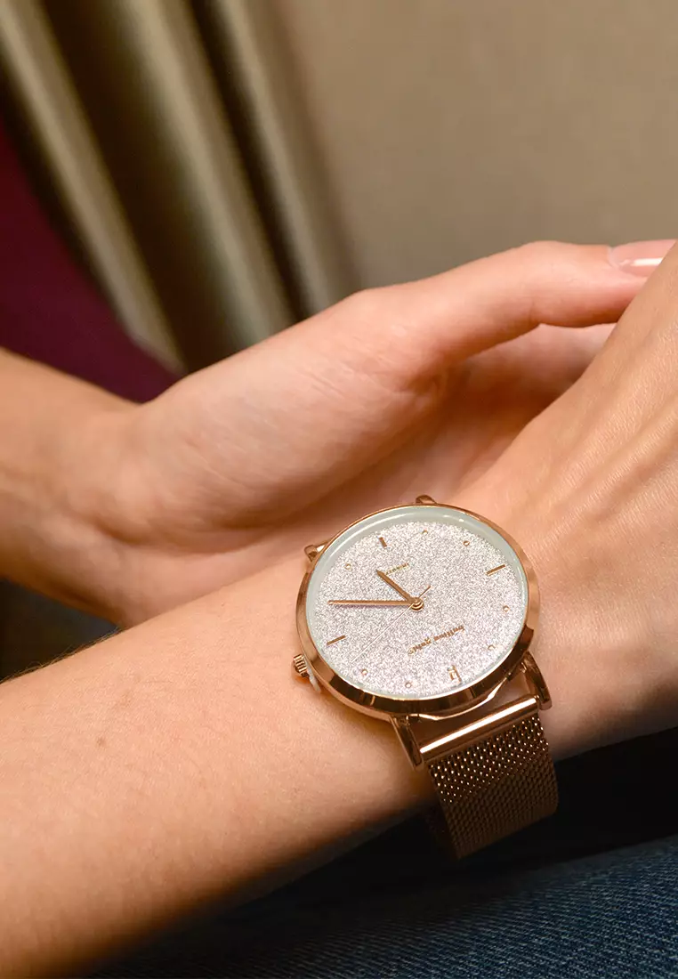 40% OFF Bullion Gold Seamless Dial Watch - Rose Gold and White