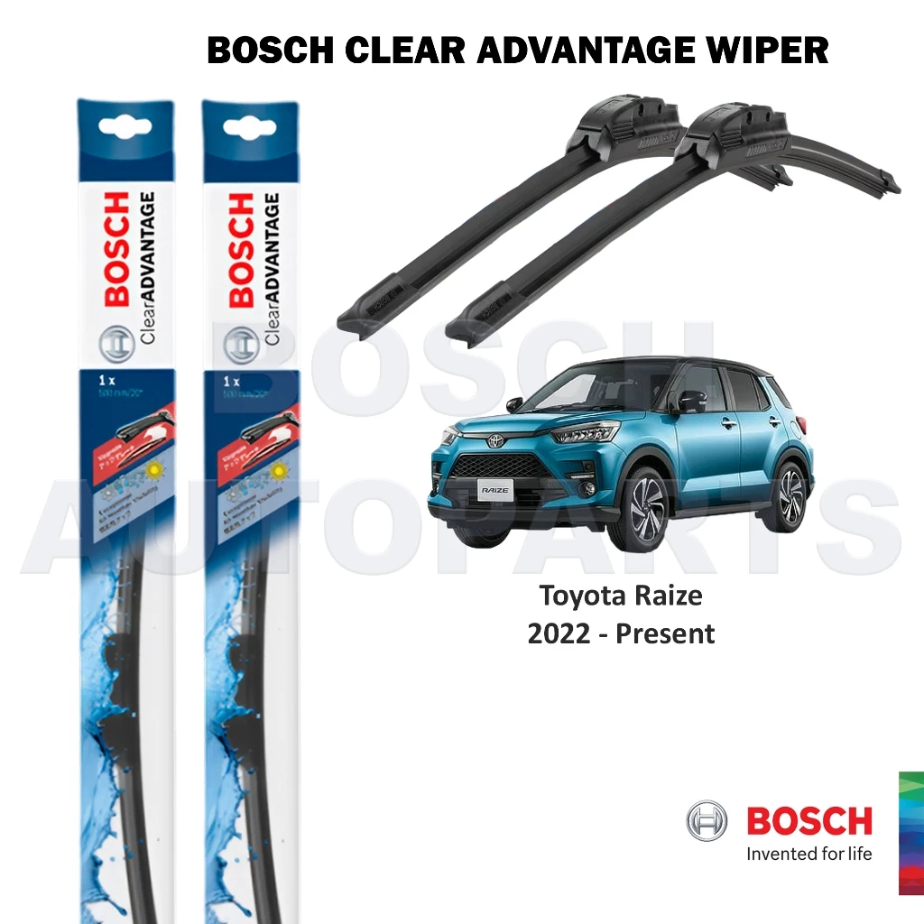 26% OFF Bosch (Clear Advantage) Wiper Blade Set for Toyota Raize 2022 - Present Size 20"/15"