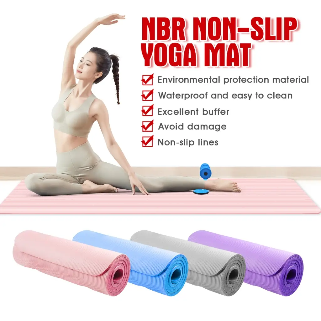 49% OFF Yoga Mat Thickened TPE 10MM Non Slip Workout Exercise Fitness Tasteless Beginners