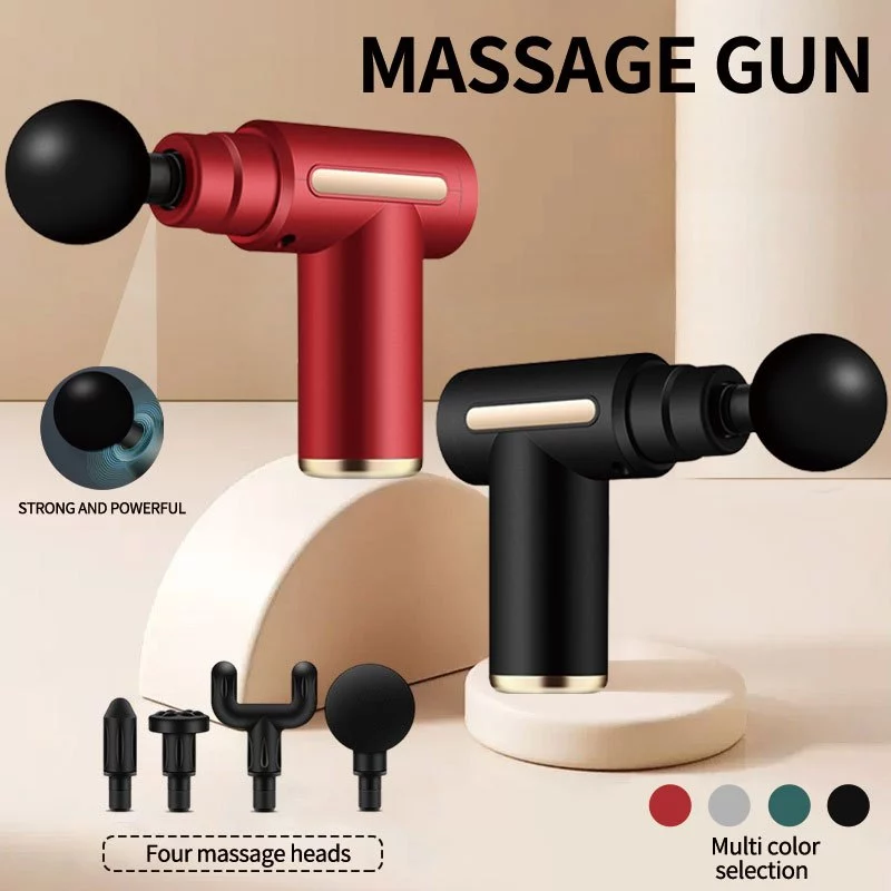 98% OFF Portable 4 Heads Massager Gun Electric Fascial Muscle Relaxation Percussive High Frequency Vibration
