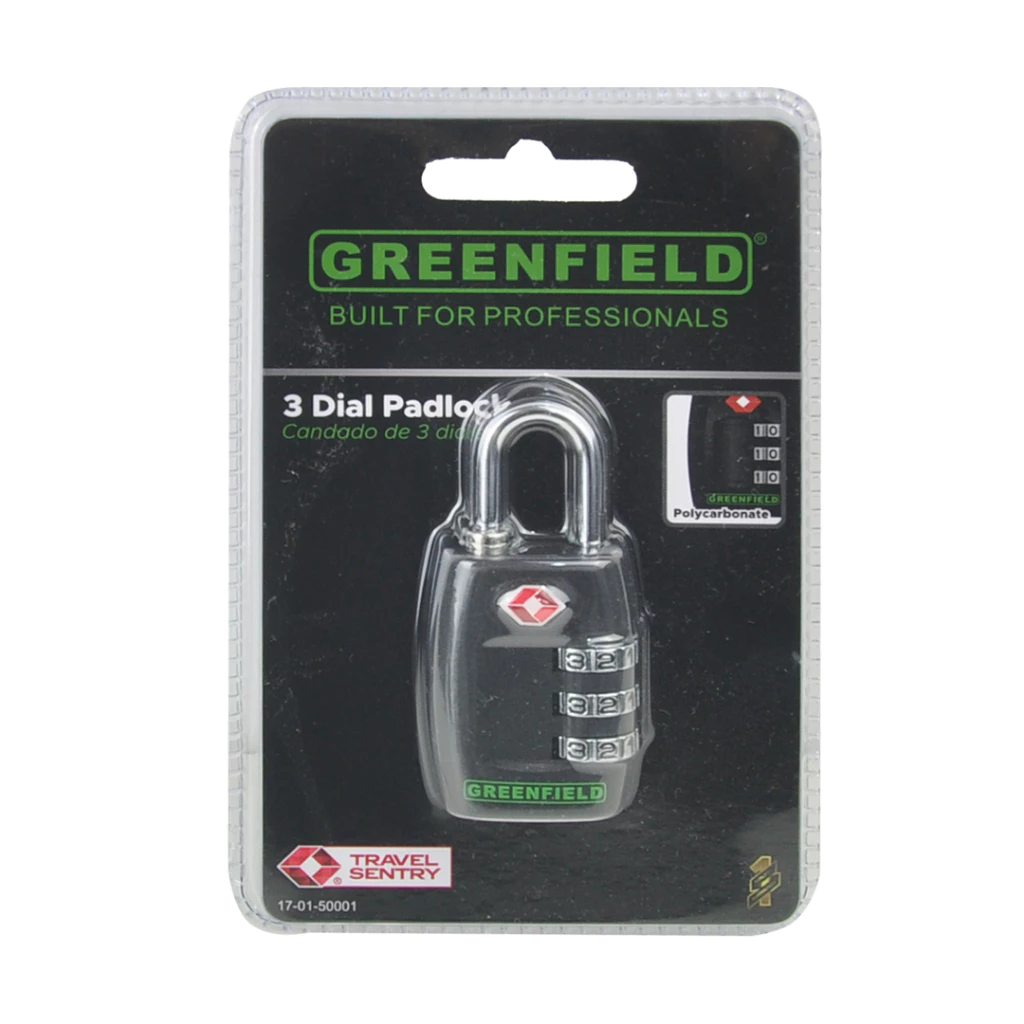 45% OFF Greenfield TSA Padlock 3 Dial ABS - Black - Door Hardware & Locks