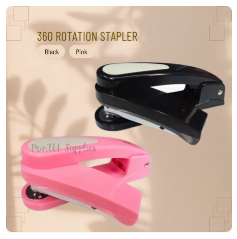 54% OFF PrinTEE - 360 Stapler Rotation Heavy Duty Stapler 24/6 Staples (Pink/Black/Blue)
