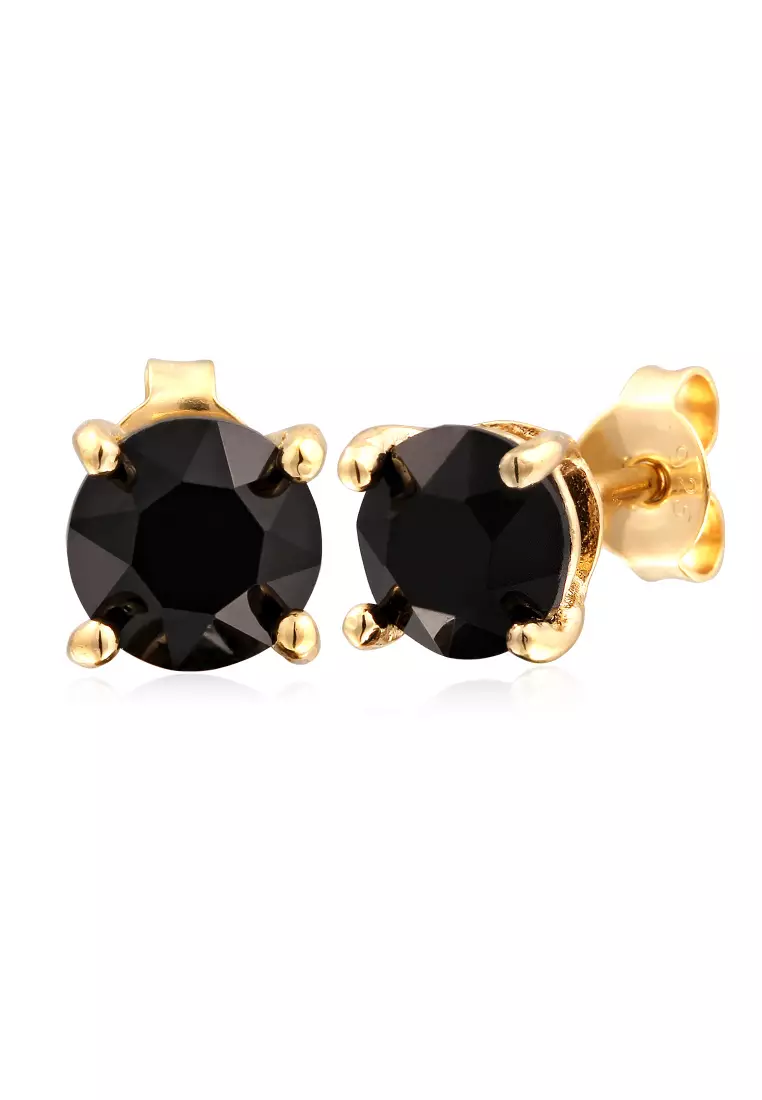 30% OFF Kuzzoi Men's Black Swarovski® Crystal Studs – Gold-Plated