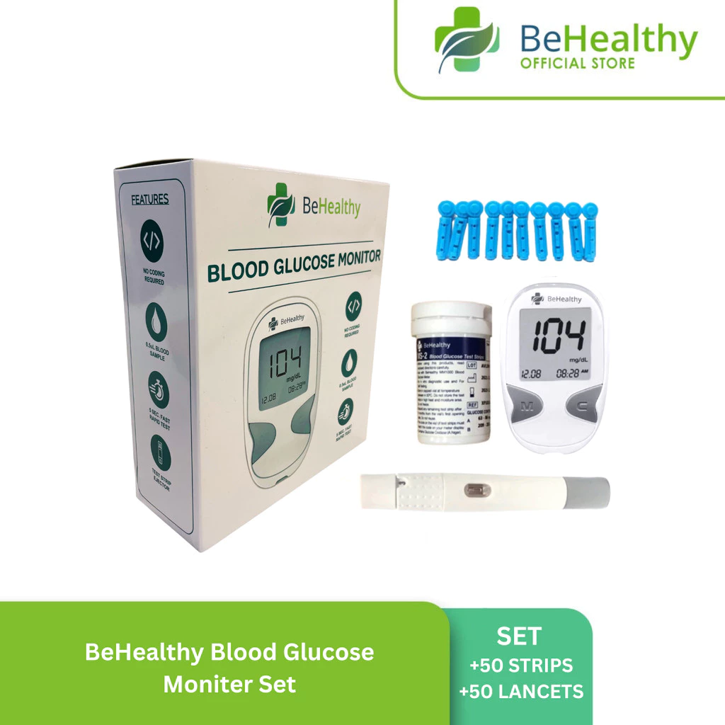 48% OFF BeHealthy Blood Glucose Monitor Set 50s - 50 Sugar Test Strips,50 Lancet Needles and Lancing Device