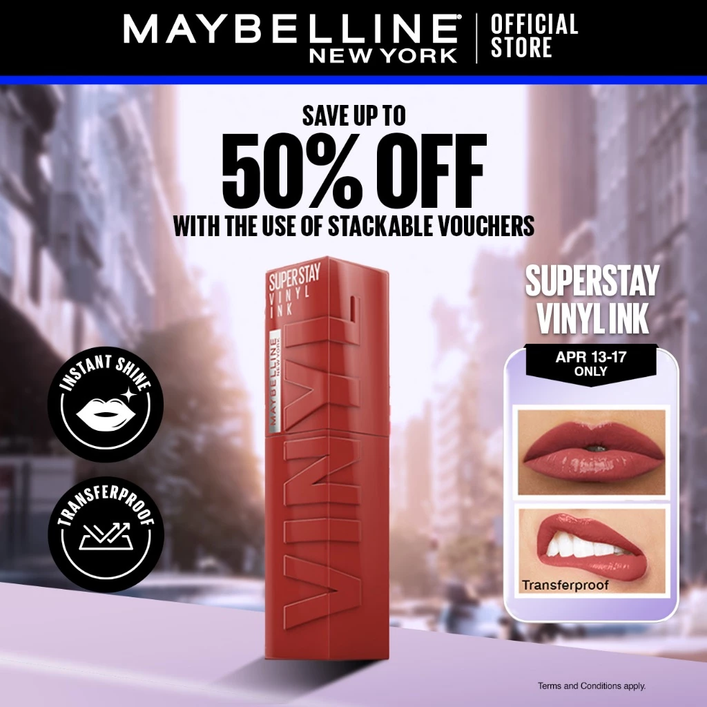 43%OFF Maybelline Superstay Vinyl Ink Liquid Lipstick - 16HR Long Lasting, Transferproof, Smudgeproof