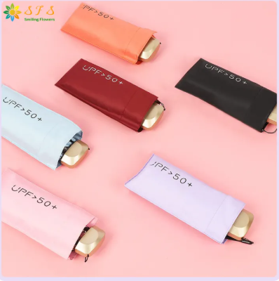 83% OFF 【COD】 Sun umbrella sunscreen anti-ultraviolet female compact portable sunny and rain dual-use mini pocket umbrella shade five folding Umbrella Ultra-light mini five-fold umbrella UV protection folding sunshade dual-use sunny umbrella