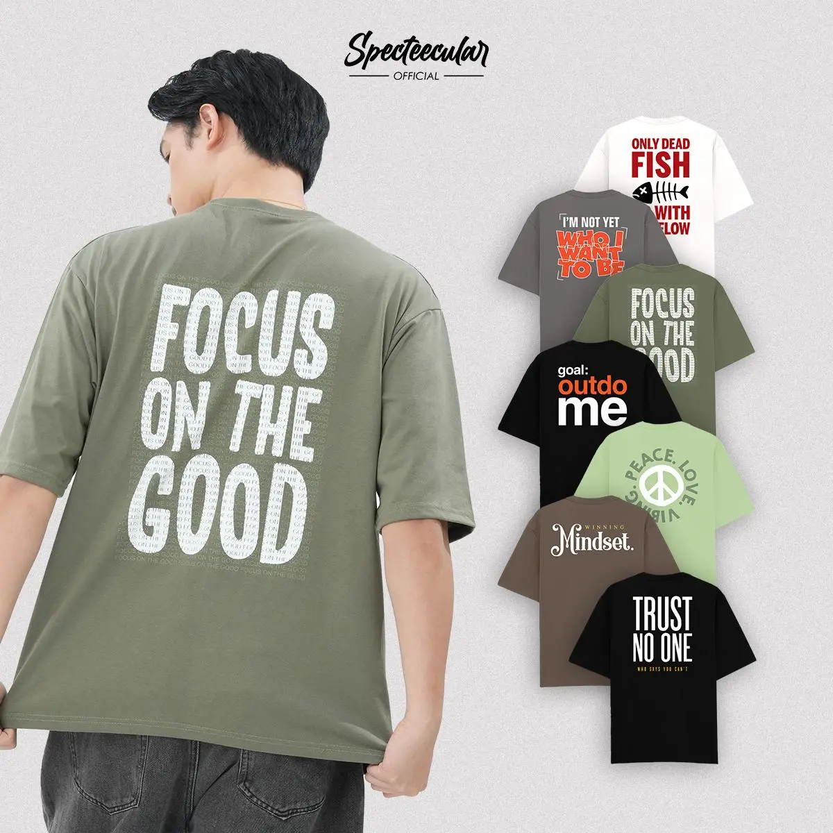 56% OFF Specteecular Mindset Statement Oversized Shirt For Men Women Tshirt Tops Loose Shirts Top Tees Tee