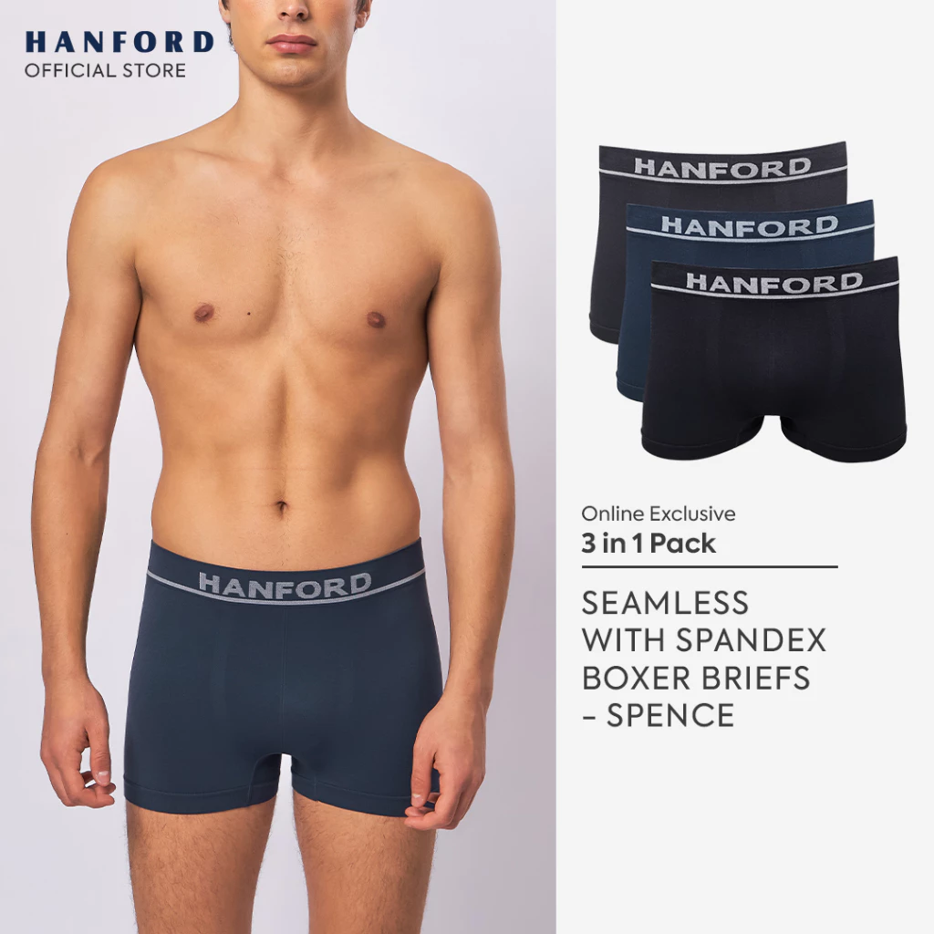 27% OFF Hanford Men Seamless Comfort Soft Nylon with Spandex Boxer Briefs Itch Free Spence (3in1 Pack)