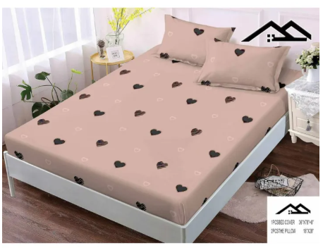 58% OFF 3in1 Garterized Bedsheets Semi Cotton 2pcs pillow case+1fitted sheet