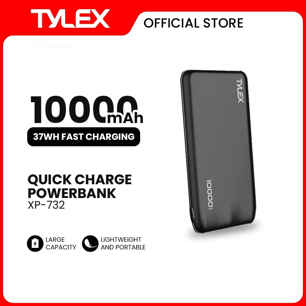 20% OFF TYLEX XP-732 Power Bank 10000mAh Large Capacity Fast Charging Dual Output Compact