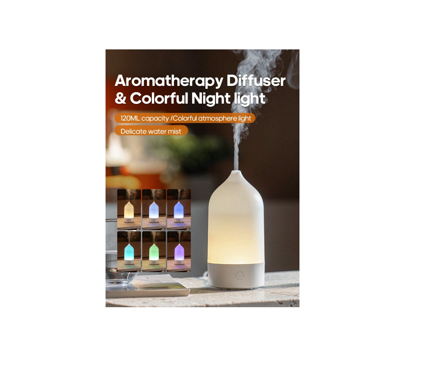 10% OFF kinscoter 1pc 150ml Mini USB Aroma Diffuser, Compact Portable Ultrasonic Air Humidifier, Lightweight & Colorful, Suitable For Office And Home Use