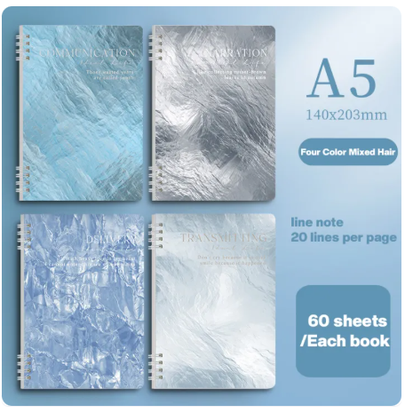 66% OFF Hami 4Pcs A5 Spiral Notebook Set Aesthetic Notebook Spring Notebook For High School 60 Sheets Notepad Student Line Hardbound Notepad