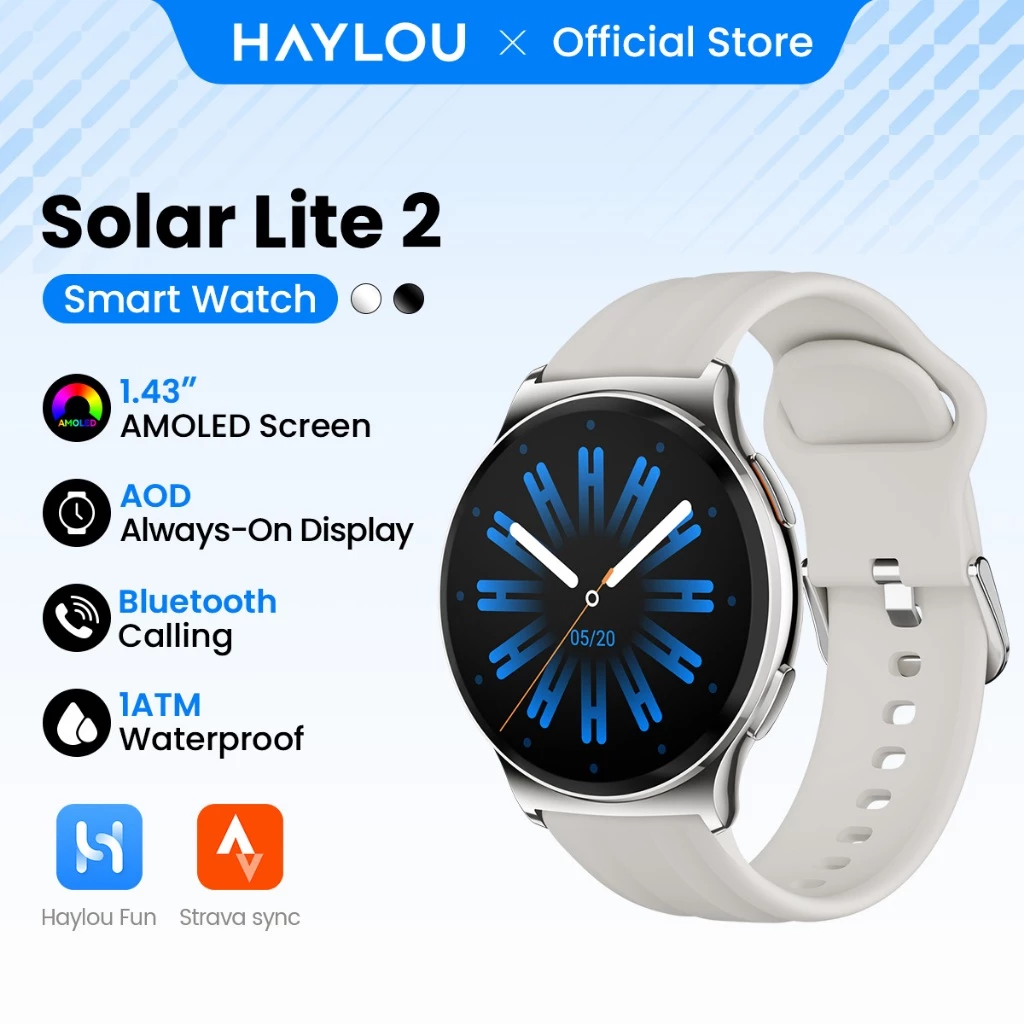 77% OFF HAYLOU Solar Lite 2 SmartWatch (47mm) 1.43" AMOLED Bluetooth 5.4 Fitness Watch Running Pace 1ATM Smart Man Women