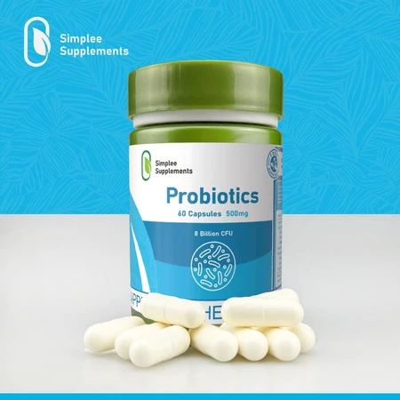 Simplee Probiotics – 500mg | 60 Capsules – Supports Gut Health, Nutrient Absorption & Immune Balance