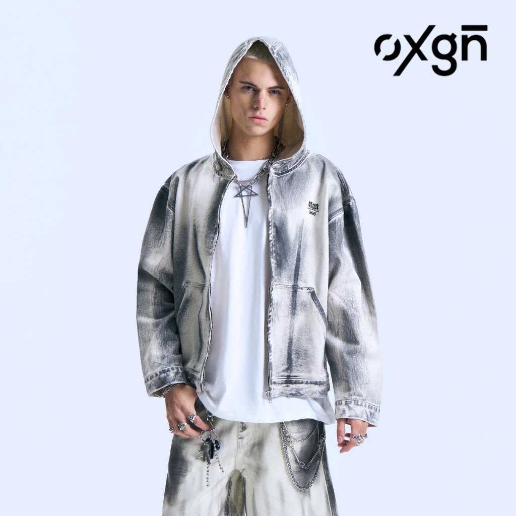 34% OFF OXGN Jacquard Print Hoodie For Men