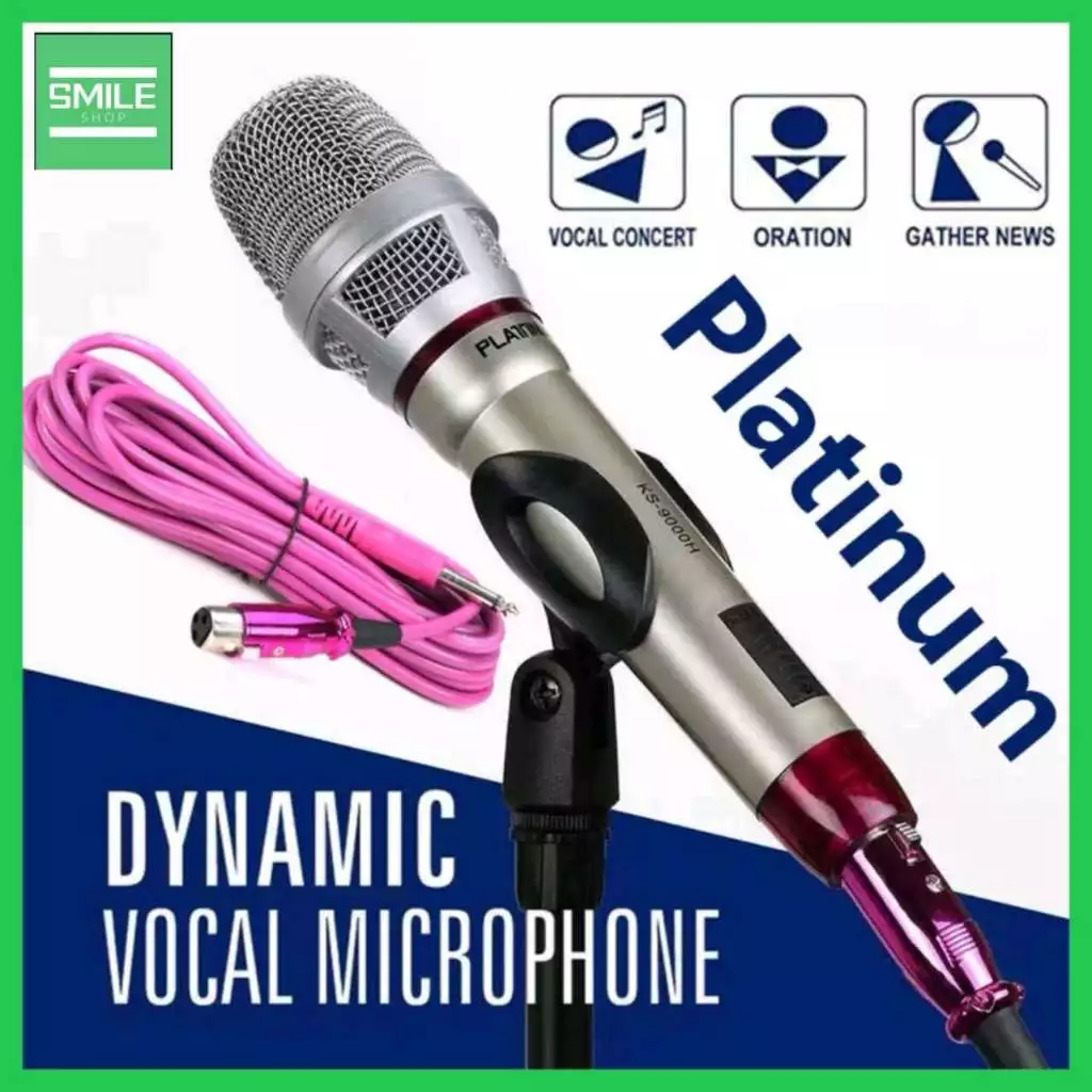 48% OFF ✅Smilee Platinum Dynamic Microphone Professional Wired KS-9000H For Karaoke Videoke Recording KTVS