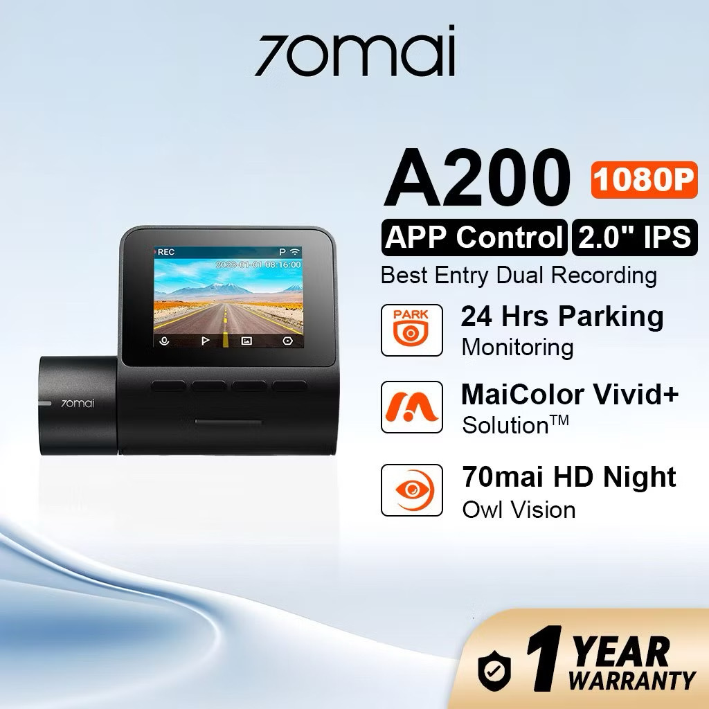 ￼45% OFF 70mai A200 Dashcam 1080P Dual Channel Full HD+HDR 24H Parking Surveillance 2-Inch LED Screen DashCam