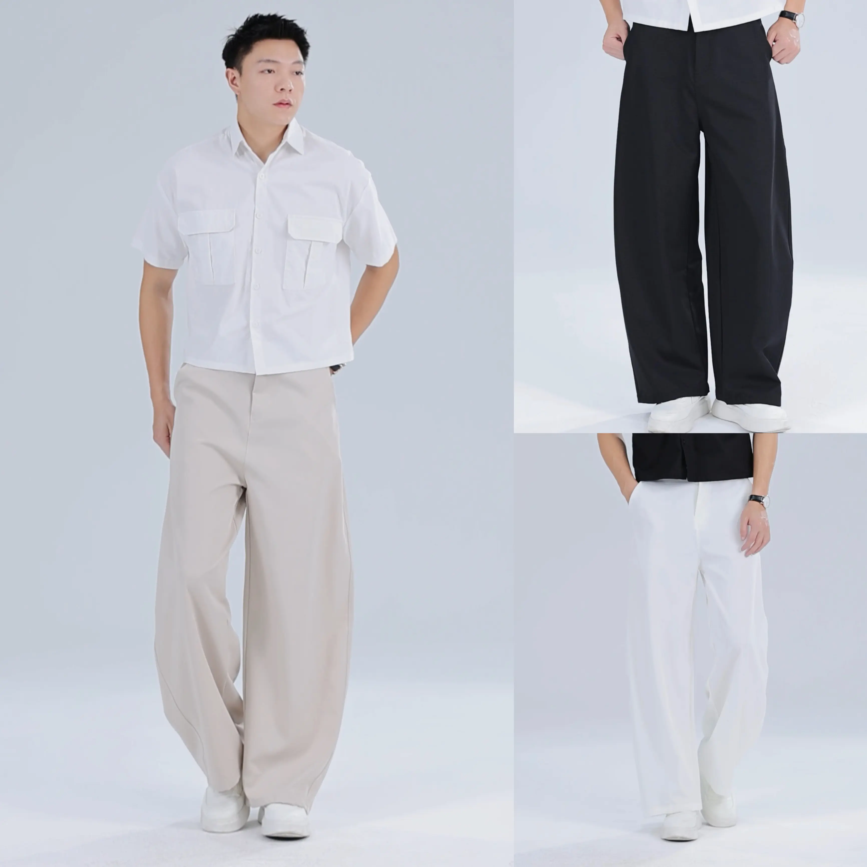 13% OFF Mannered by HUILISHI Men's Barrel Wide Leg Trousers – Korean-Inspired, High-Waist, Floor-Length