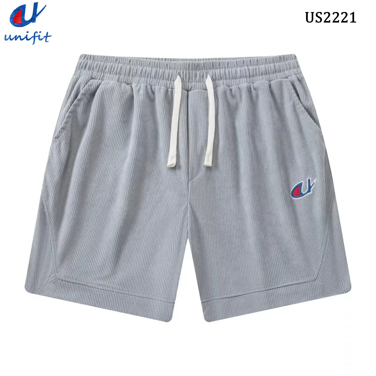 50% OFF UNIFIT Men's  Corduroy Shorts Summer Sweat Shorts Above the Knee Menswear Lingerie Man Clothes Apparel Human Casual Garments Tropical Beige Plain US2221 Black(Us2221)