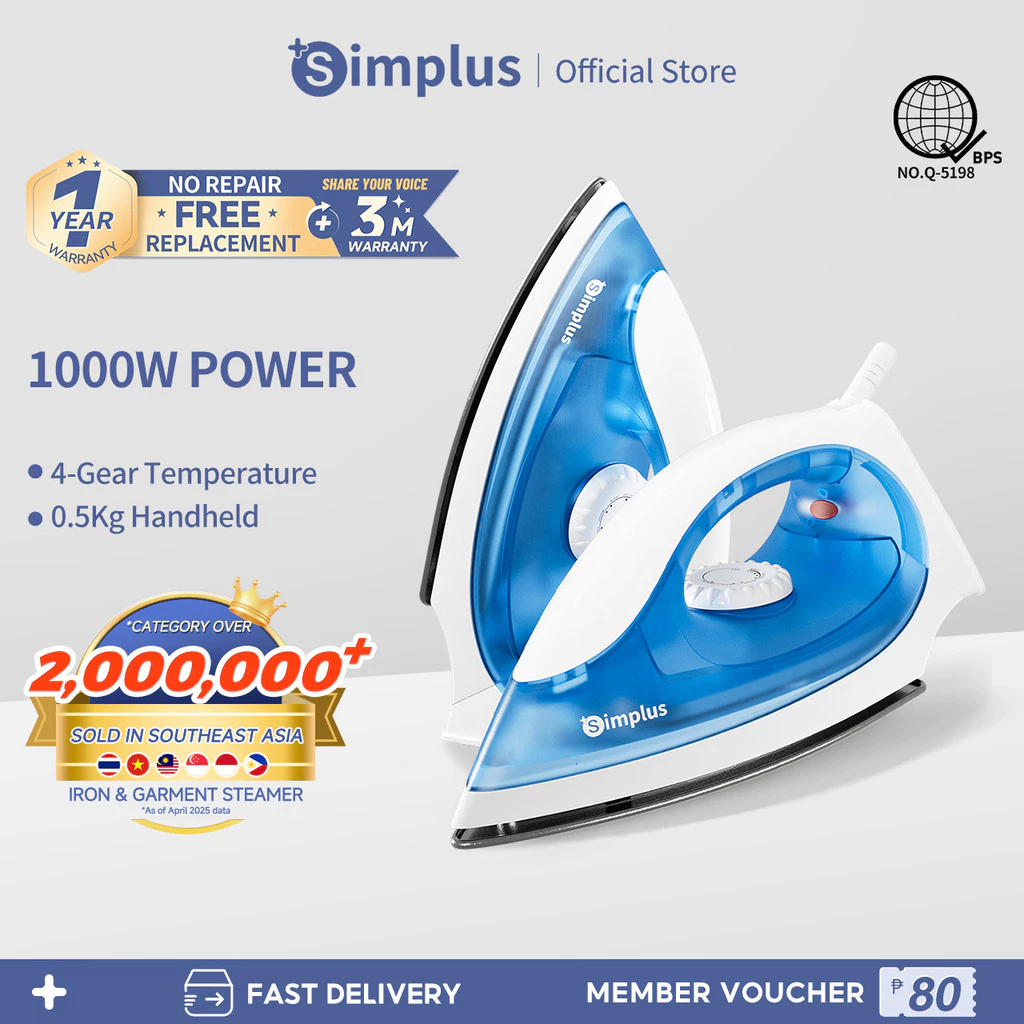 47% OFF Simplus Flat Iron Teflon Soleplate 1000W High Temperature