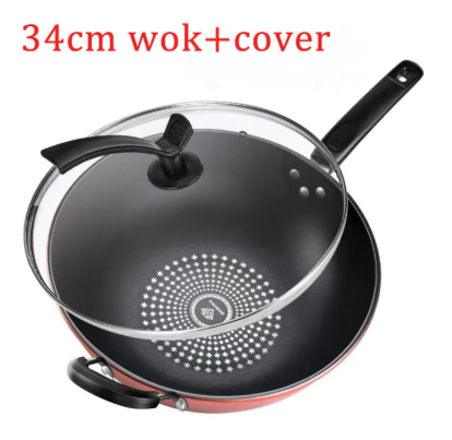 40% OFF 24cm/26cm/28cm/30cm/32cm Non-stick German Diamond Frying Pan Kitchen Iron Frying Pan for Gas Stove，induction Cooker