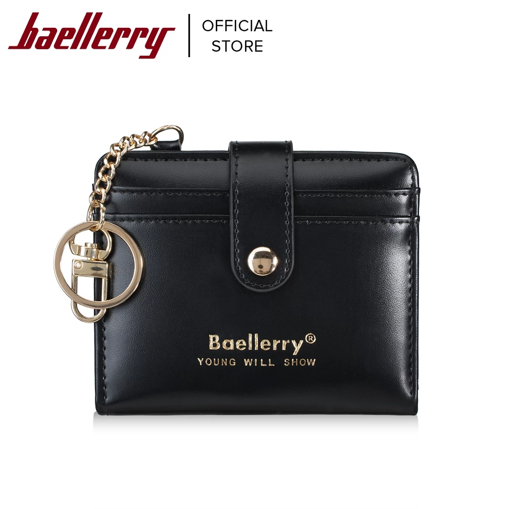 50% OFF Baellerry Stylish Card Holder & Coin Purse with Snap Closure Keychain Buckle Clip Wallet For Women