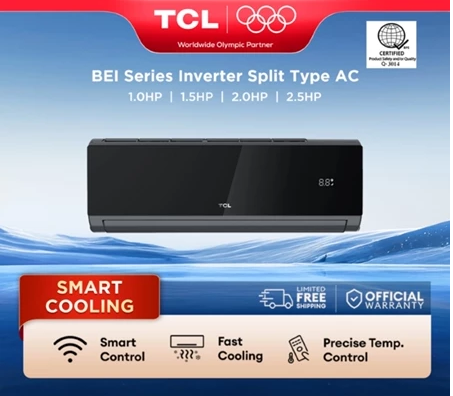 TCL Aircon CSA/BEI CoolPro Fast Cooling , Smart Control (IoT) , Precise Temperature Control AC