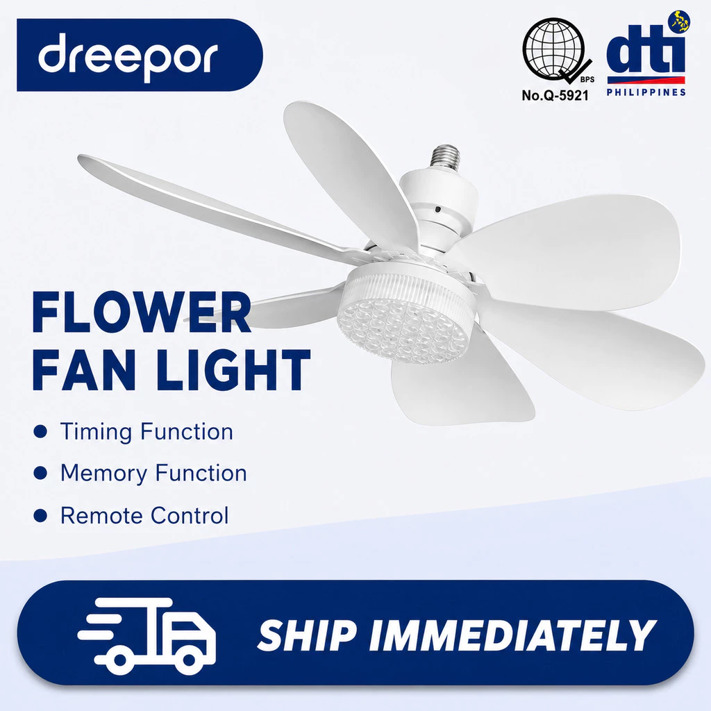 77% OFF Dreepor Ceiling Fan With Light 30/40W Electric Fan light 3-Color Remote Control 6-Blade Ceiling Fan