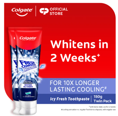 43% OFF Colgate Fresh Confidence Whitening White Blast Icy Fresh Whitening Toothpaste 150g Twin Pack