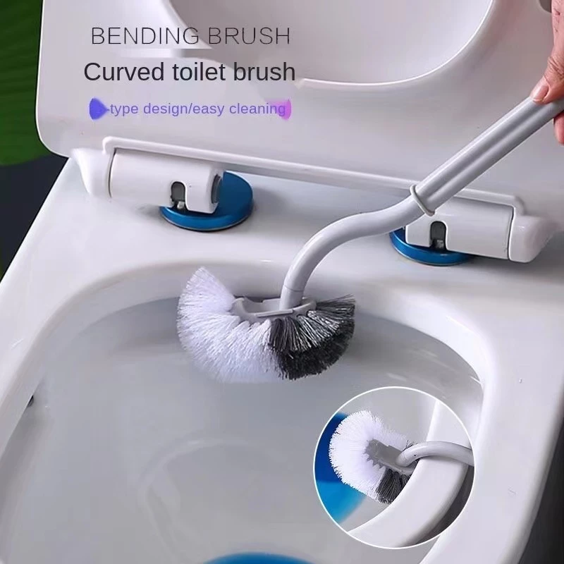 32% OFF 3PCS Toilet Brush Long-Handled Soft Bristles Brush Quick Drying Bathroom Corner Cleaning Tool