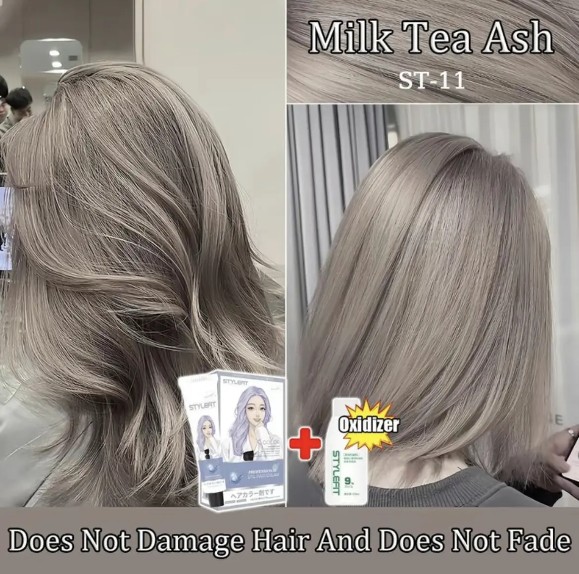 50% OFF STYLEFIT Milk Tea Ash Gray KPOP Hair Styling Color ST-11 Korean Treatment Does Not Damage Hair Or Fade Out