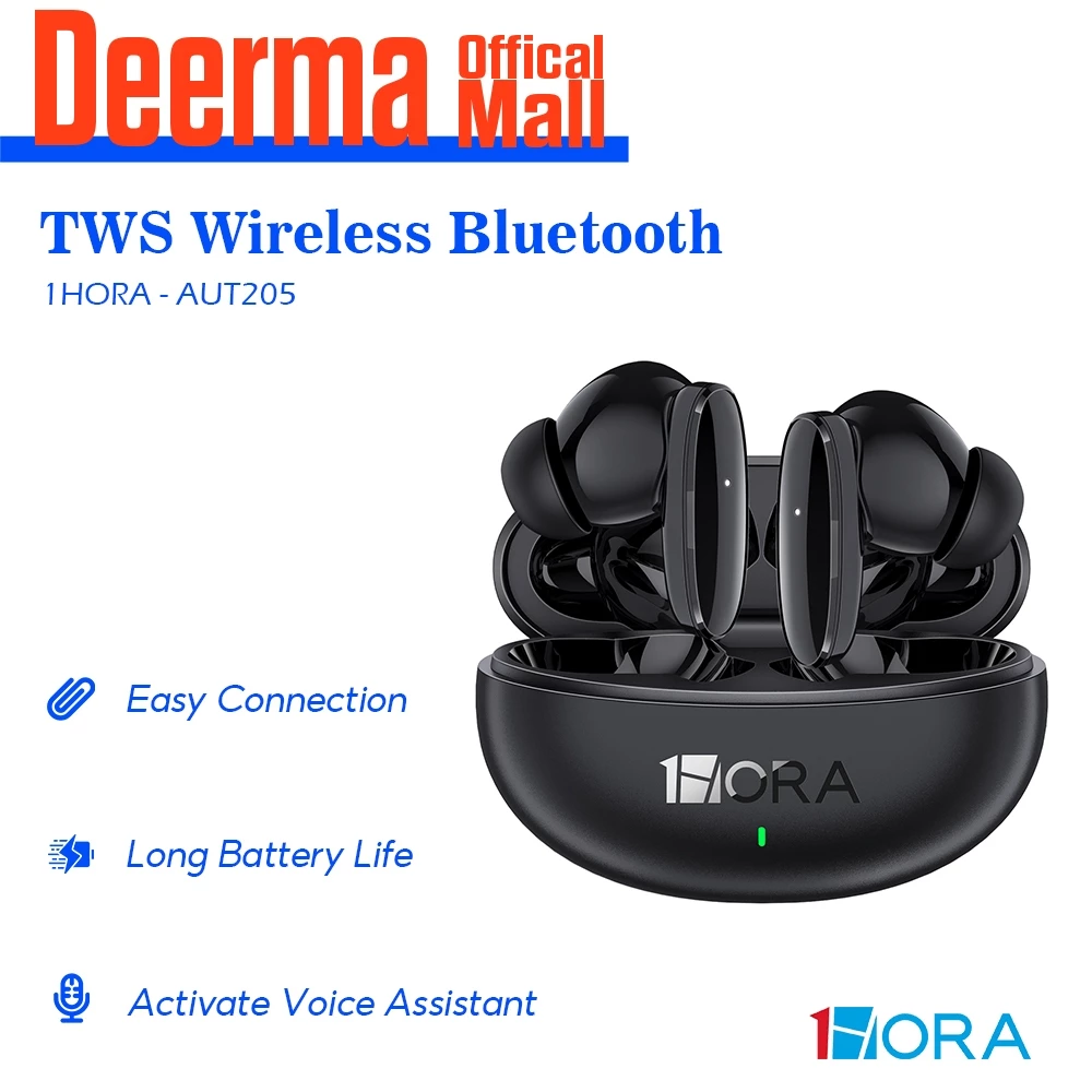 50% OFF 1HORA Wireless Bluetooth Hifi Headset with mic In-ear Earphones Universal bluetooth headphone