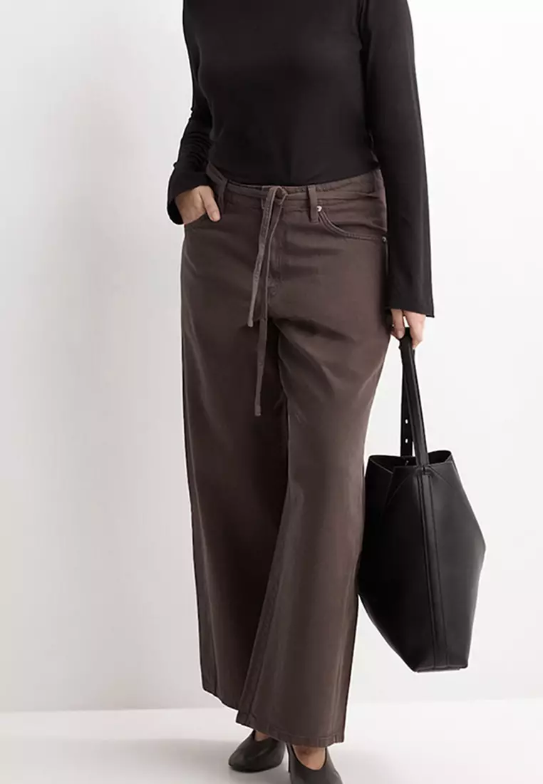 60% OFF Wide-Leg Jeans With Drawstring