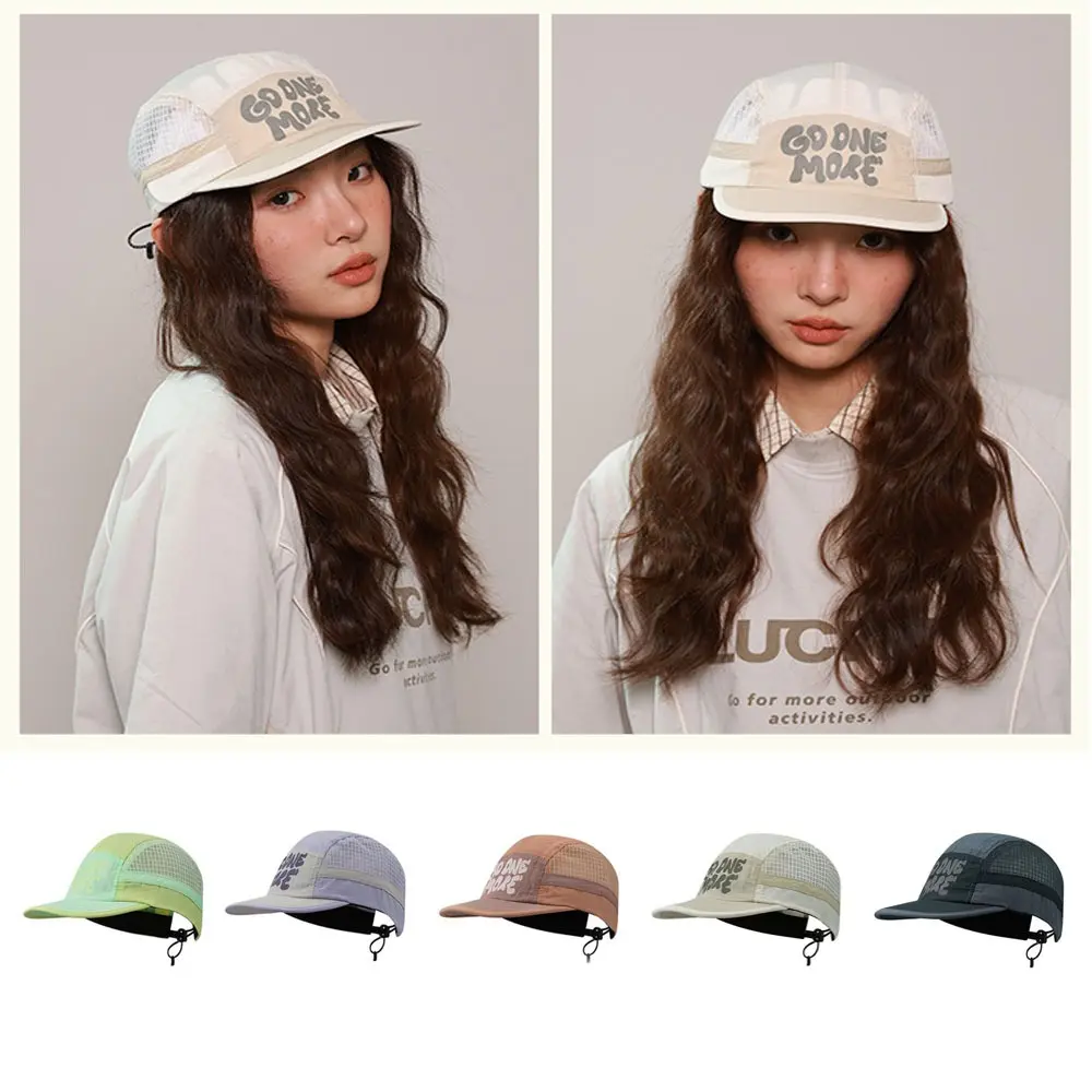 52% OFF Trend Letter Printing Quick-drying Hat Drawstring Design Japanese Style Short Brim Baseball Cap Thin Adjustable Sunshade Cap Unisex