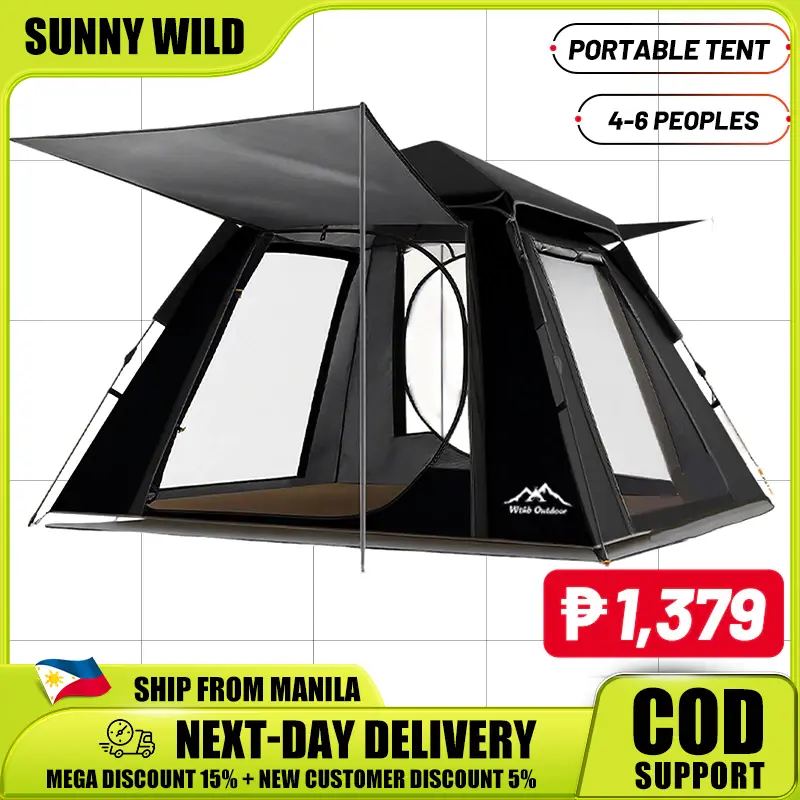 75% OFF 【Sunnywild】Outdoor Folding Portable Camping Overnight Rain-Proof Thickening Automatic Family Tent for Hiking Exploration & Mountaineering
