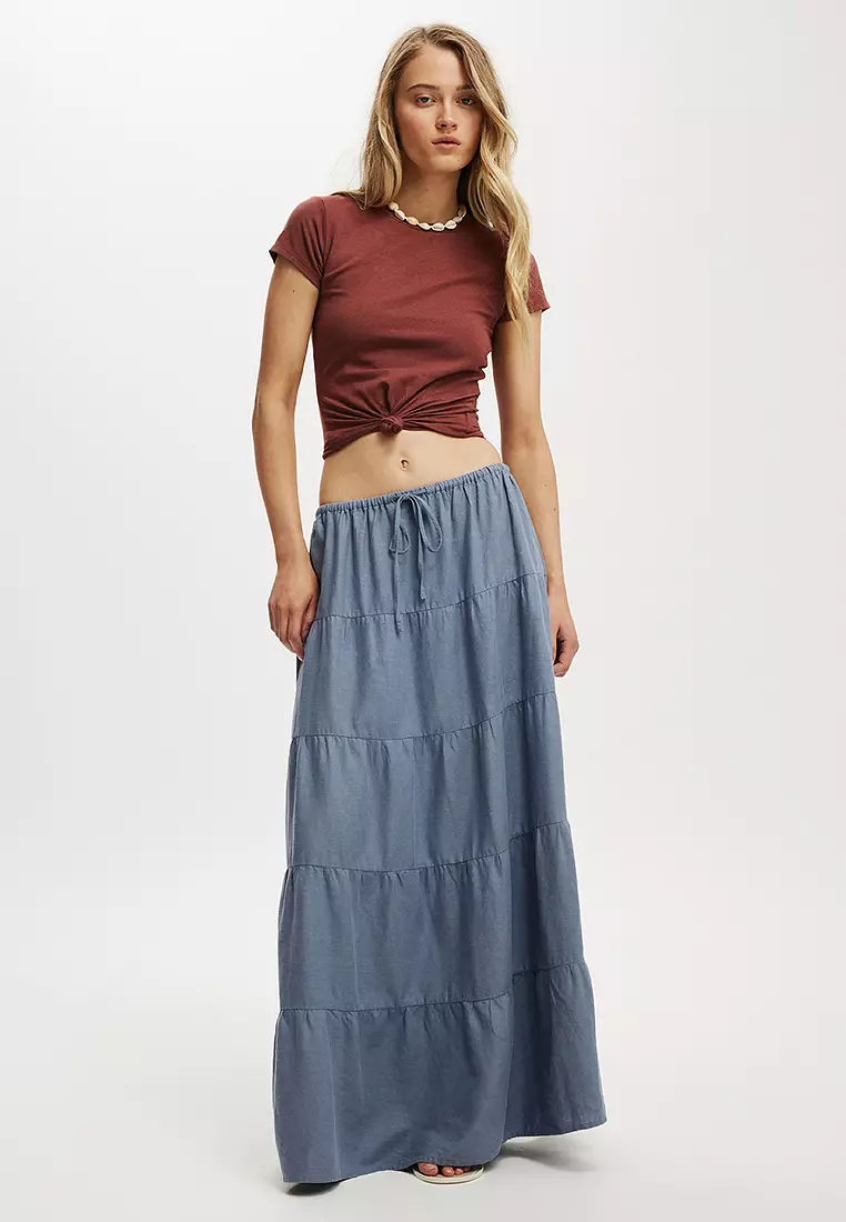 55% OFF Haven Multi Tiered Maxi Skirt