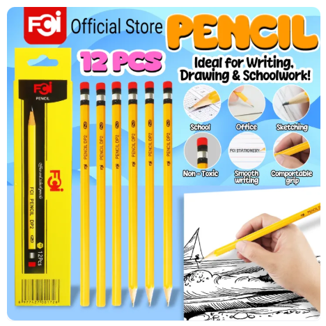 48% OFF FCI Pencil DP2-12 Pcs Wooden Pencil Set Back to School Pencil Pack Smooth Writing, Easy Sharpening, For School Supplies