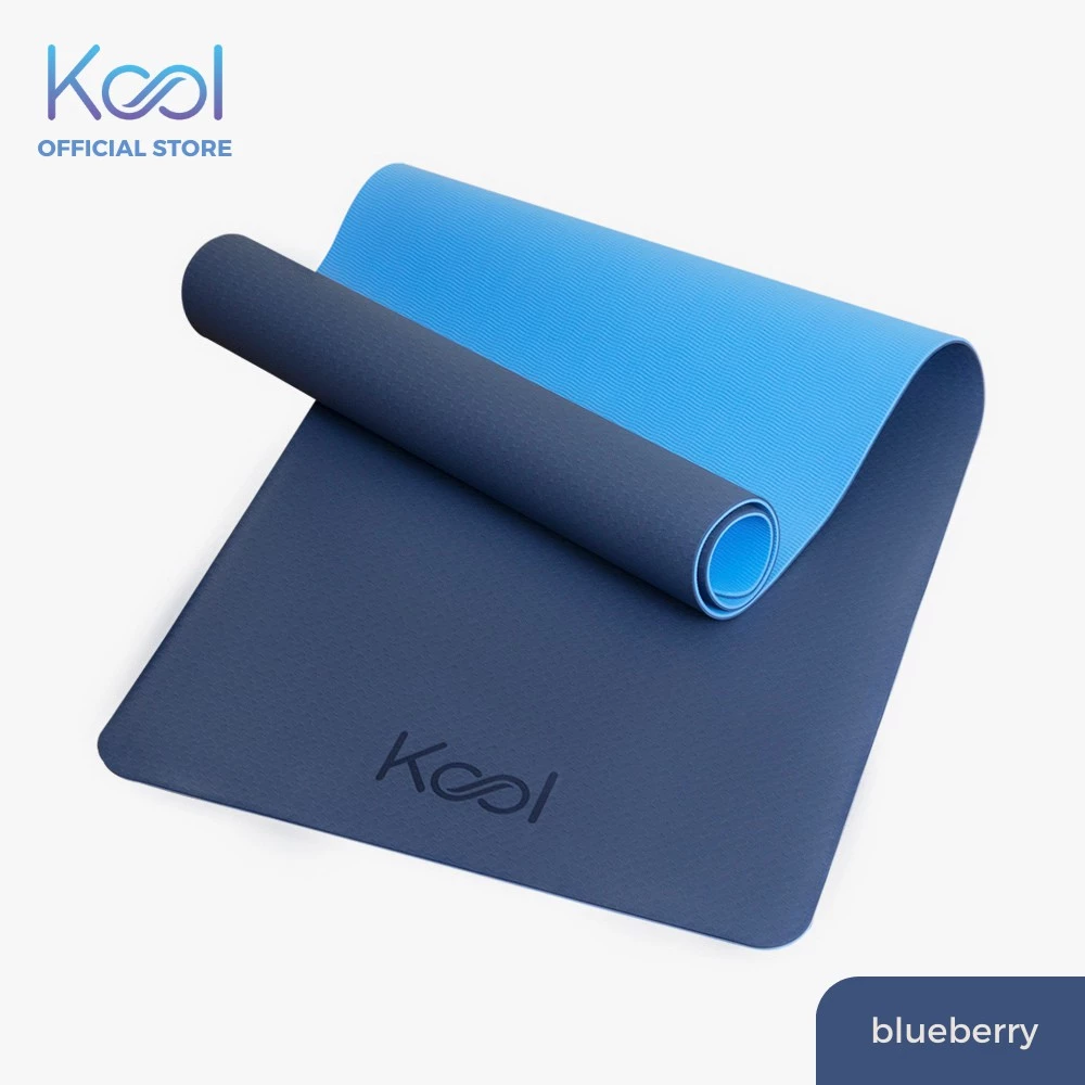 35% OFF Kool Non-Slip TPE Mat For Floor Workout - Exercise/Fitness/Yoga/Pilates - Blueberry Blue - 6mm