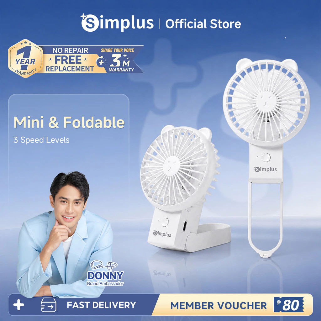 50% OFF Simplus Mini Fan Portable and Foldable 3 Speed Settings 6h Runtime For Outdoor Use