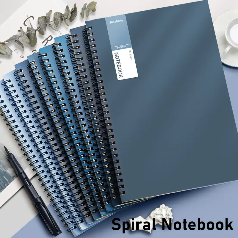 44% OFF 8pcs/set A5 40/80 Sheets Double Coil Design Notebook Simple Art Style Spiral Notebook Loose Leaf Notebook
