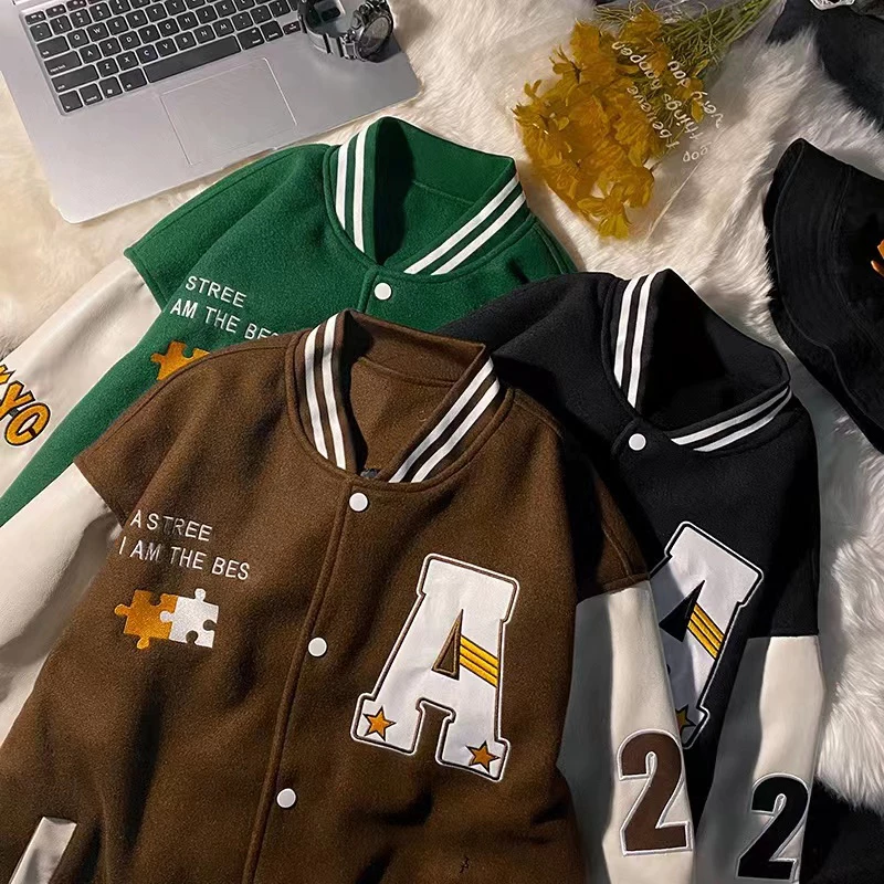 64% OFF loose american baseball jacket varsity jacket for men vintage jacket korean aesthetic jersey jacket