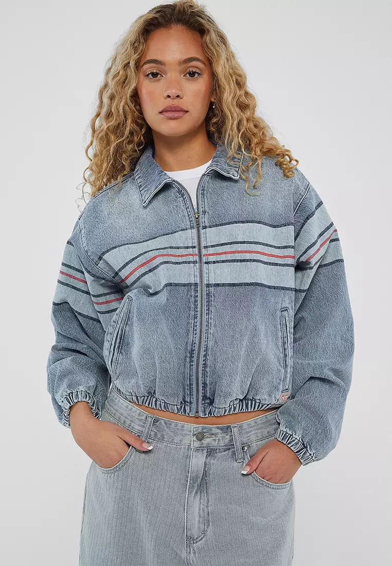70% OFF GO Chest Stripe Bomber