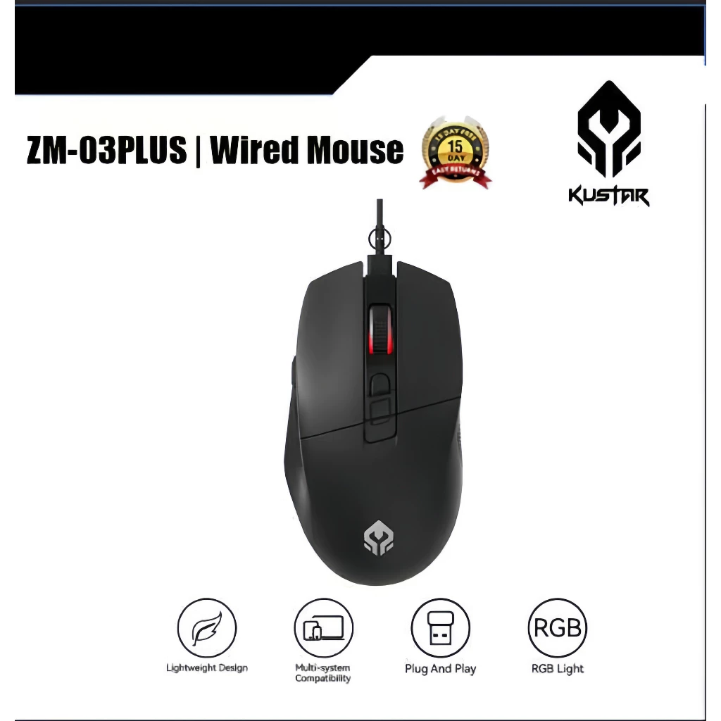 64% OFF Zeus x Kustar ZM-03PLUS Wired Gaming Mouse RGB 7200 DPI USB Optical Mouse 7 Buttons Gaming Mouse