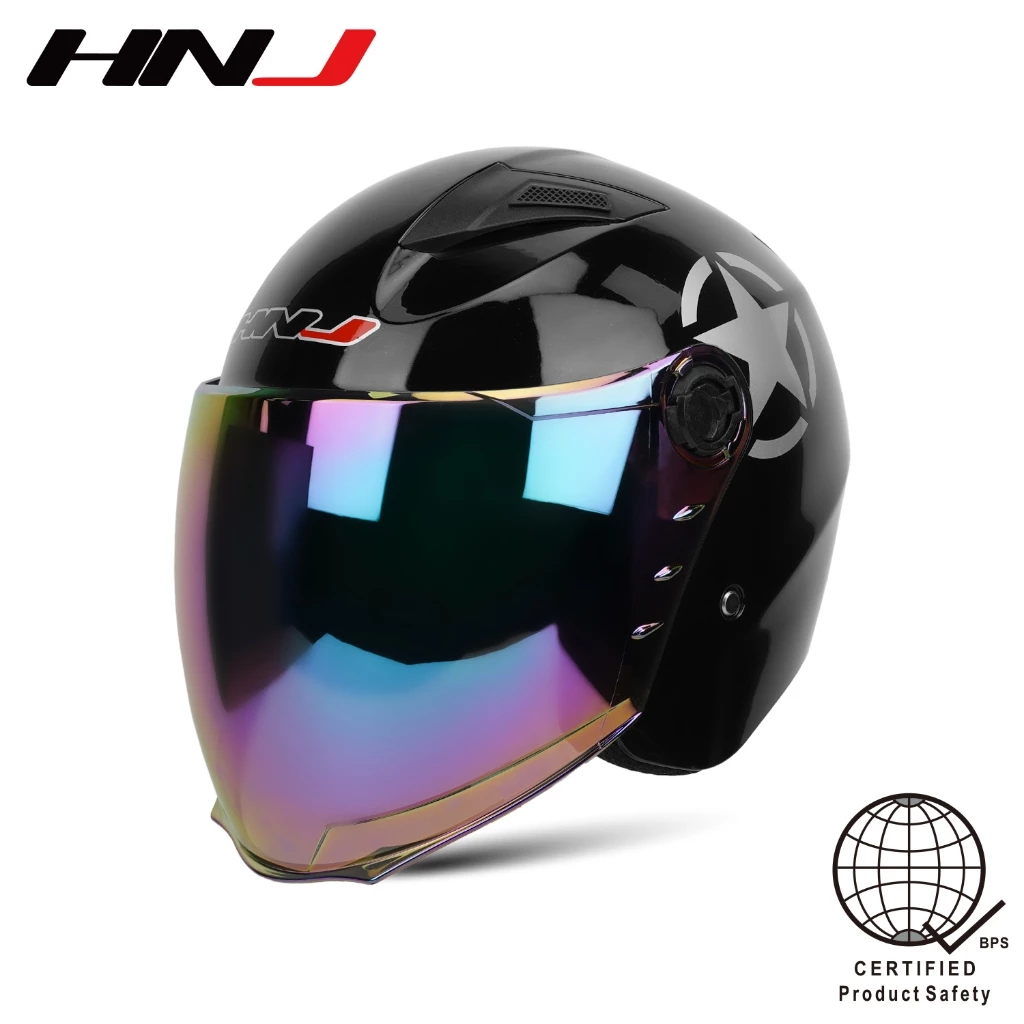 47% OFF HNJ A4-001-H Half Face Helmet for Motorcycle (Tinted Visor)
