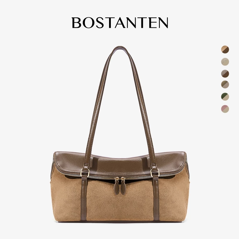 38% OFF BOSTANTEN Spacious Commuting Tote Bag Quality Suede Shoulderbag